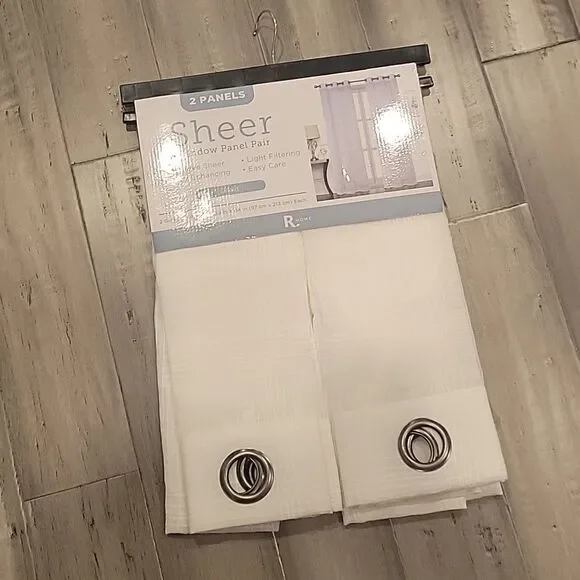 2 panels Sheer Window Panel Pair - Picture 2 of 6